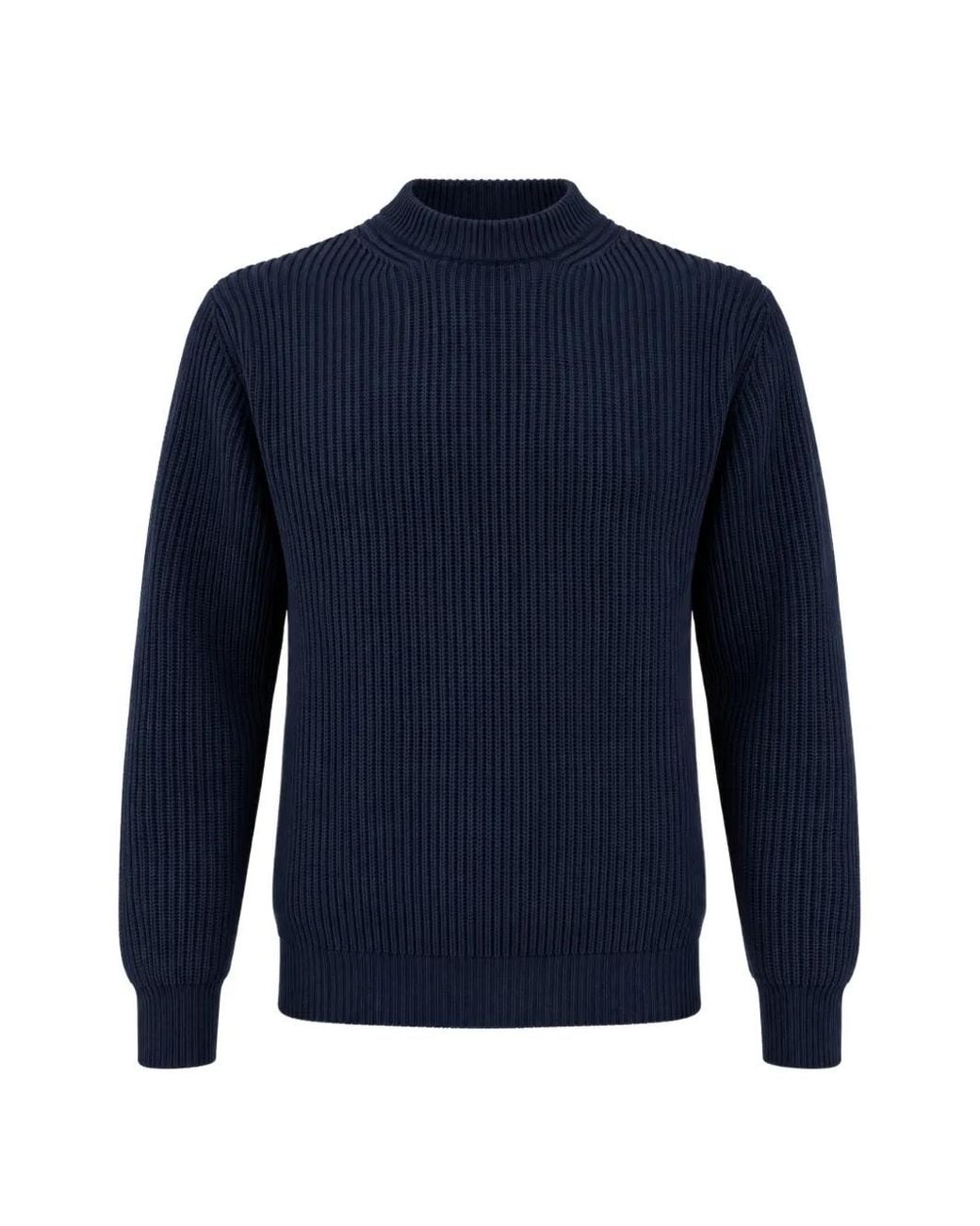 Franzese Collection Blue Steve Mcqueen Rib-Knit Sweater for men