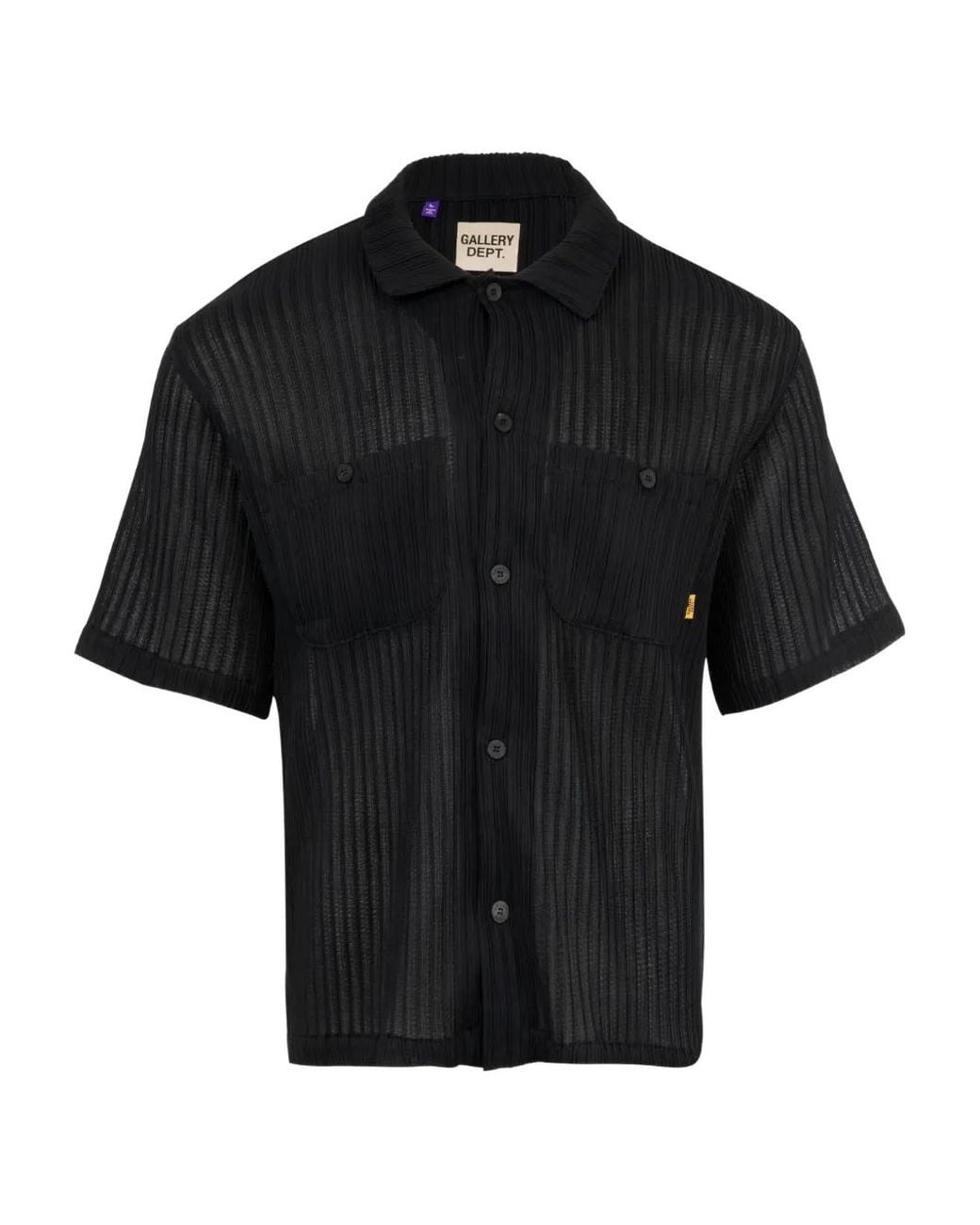 GALLERY DEPT. Black Playground Ribbed Short-Sleeve Shirt for men