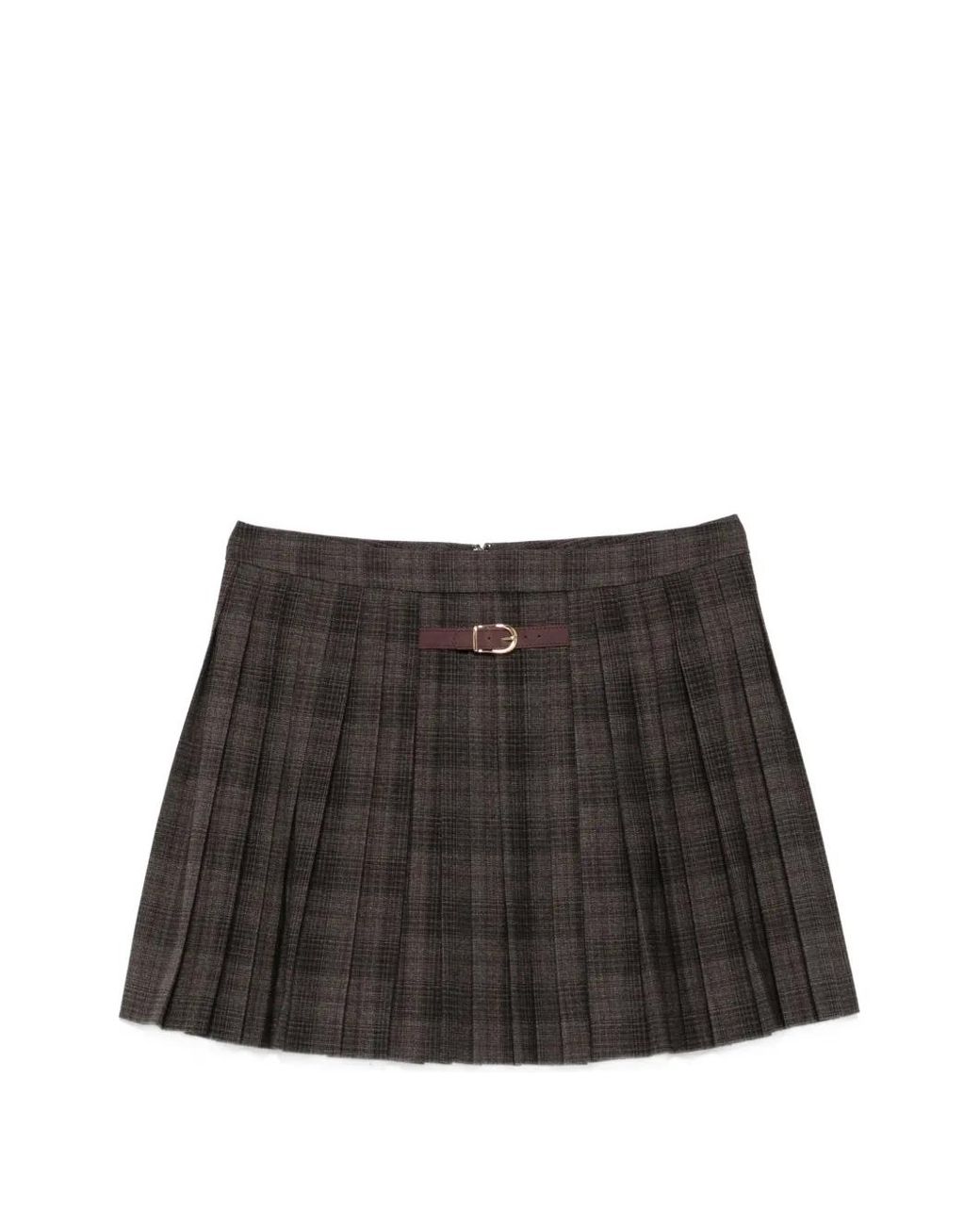 Sandro Black Checked Pleated Skirt