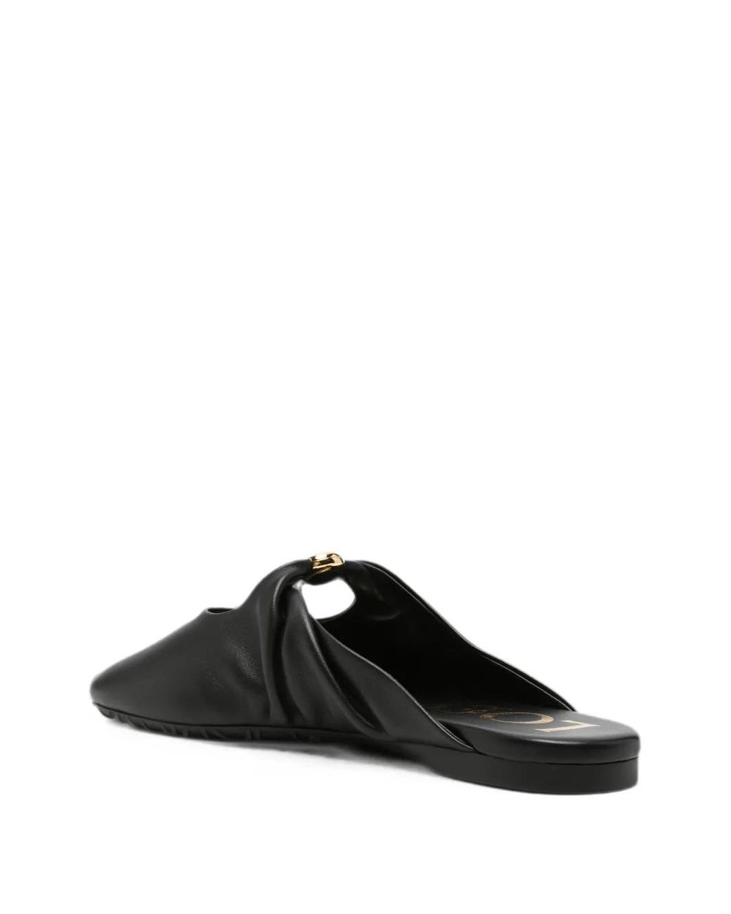 Loewe Black Pebble Soft Leather Slippers