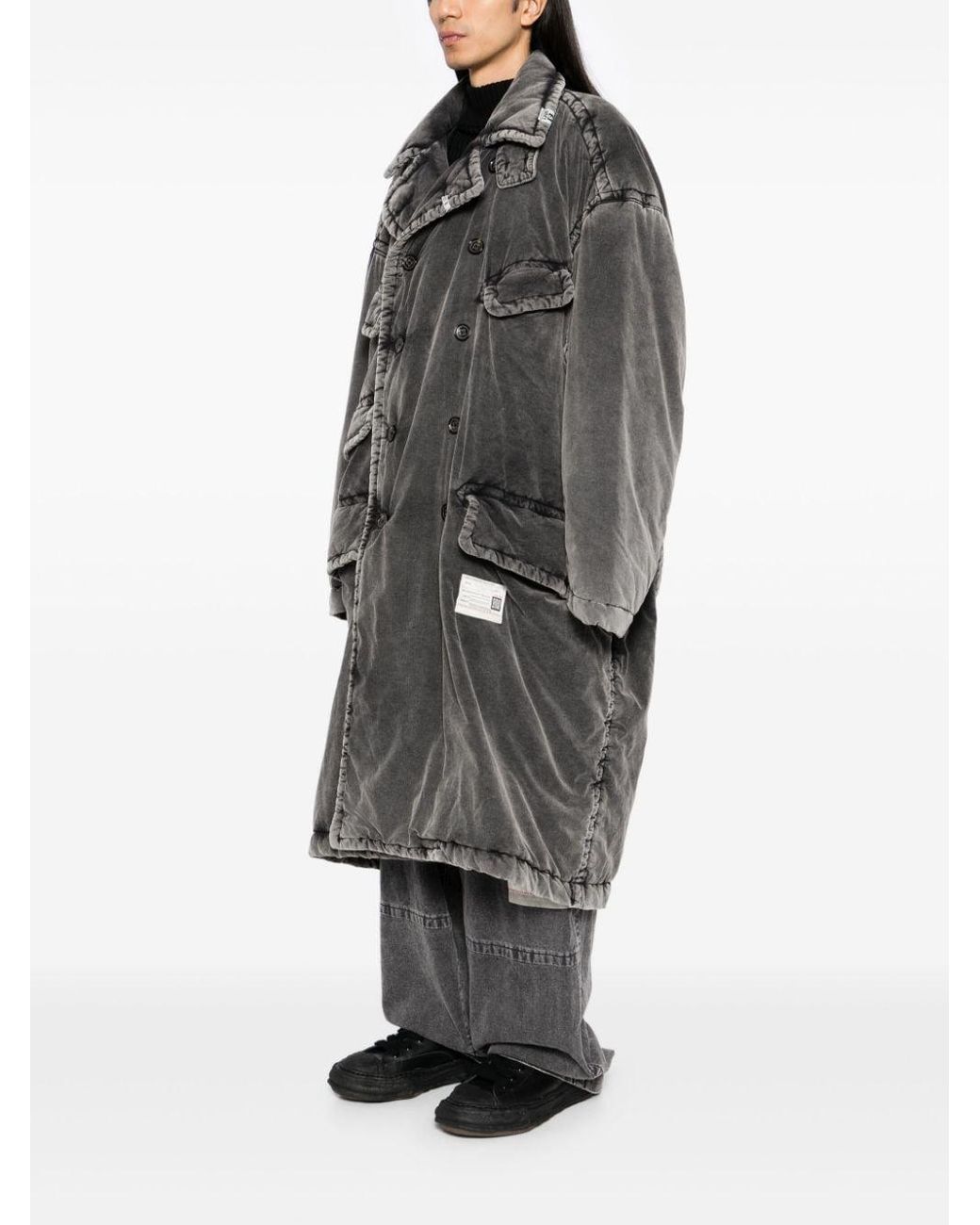 Maison Mihara Yasuhiro Puffer Corduroy Coat in Black for Men | Lyst