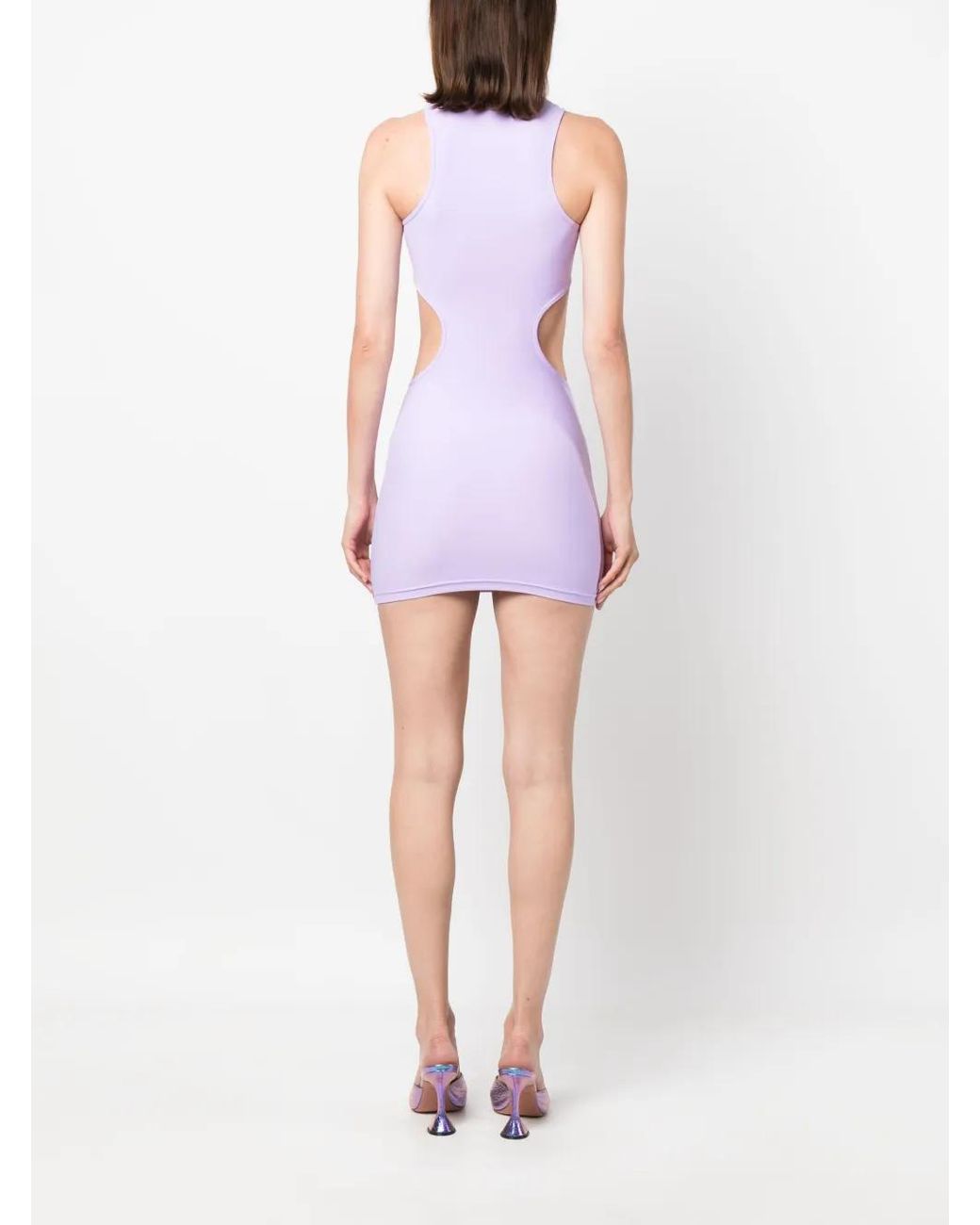 Reina Olga Purple Cut-Out Sleeveless Minidress
