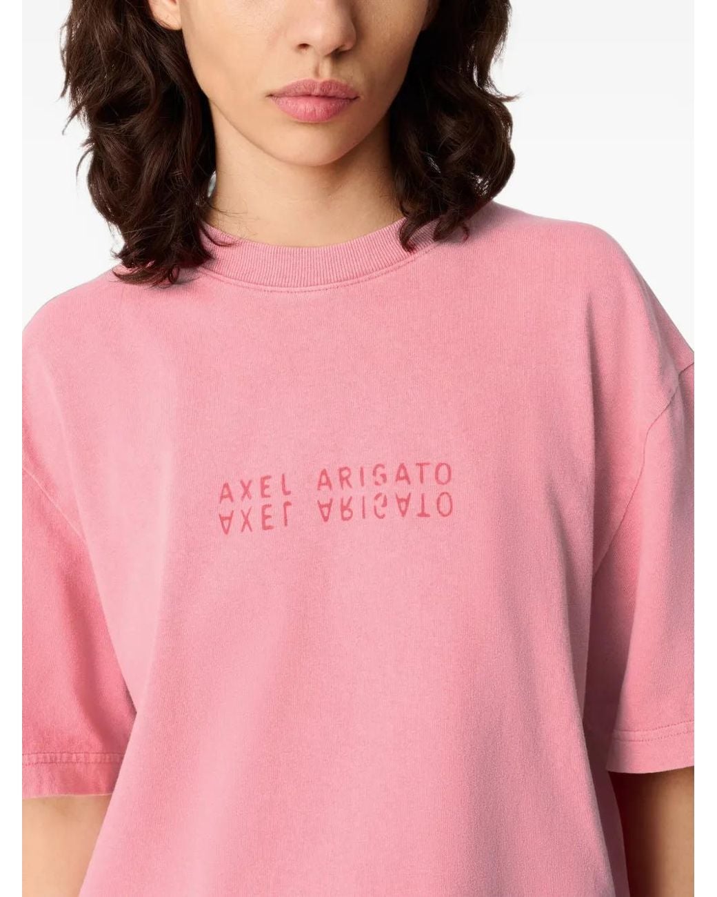 Axel Arigato Pink Reflection Logo-Print T-Shirt