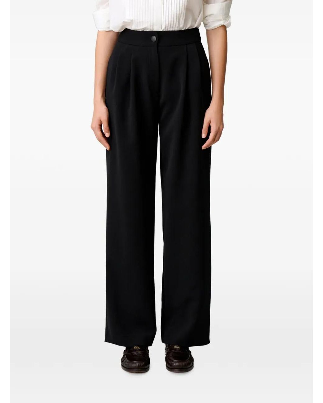 Claudie Pierlot Black Tailored Straight Wide Trousers