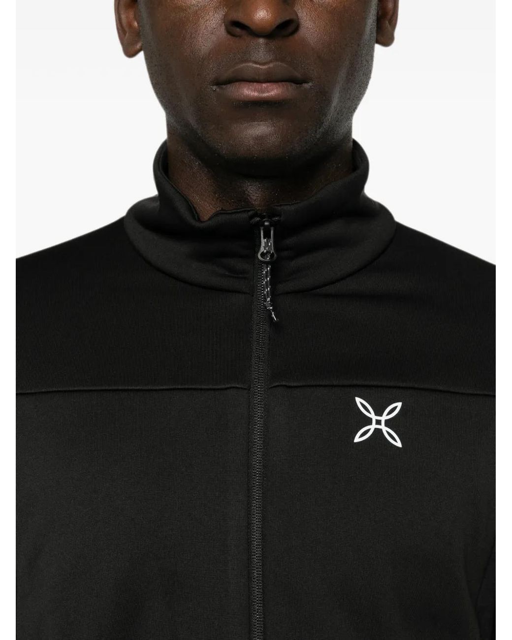Montura Black Logo-Print Zip-Up Sweatshirt