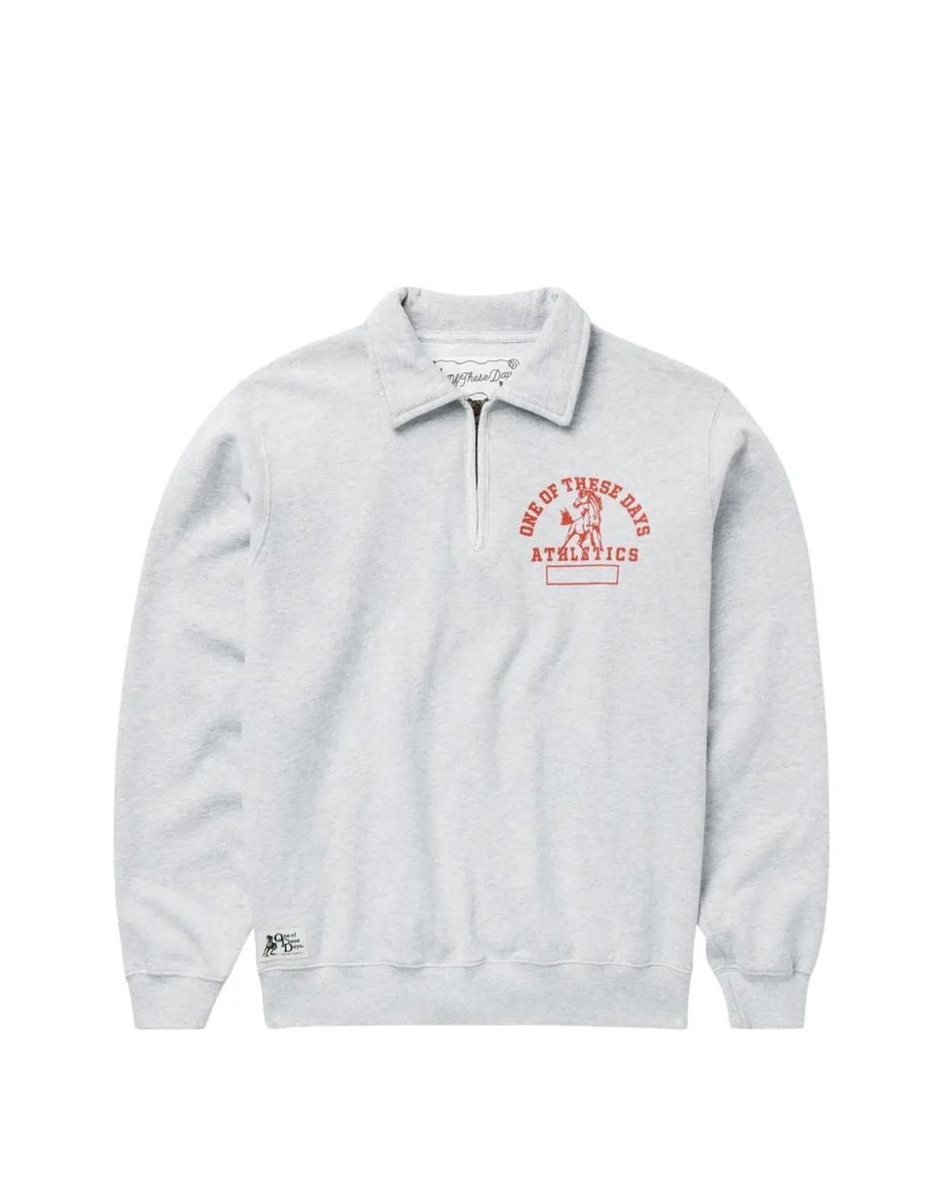 One Of These Days White Mustang Athletics Zip Sweatshirt for men