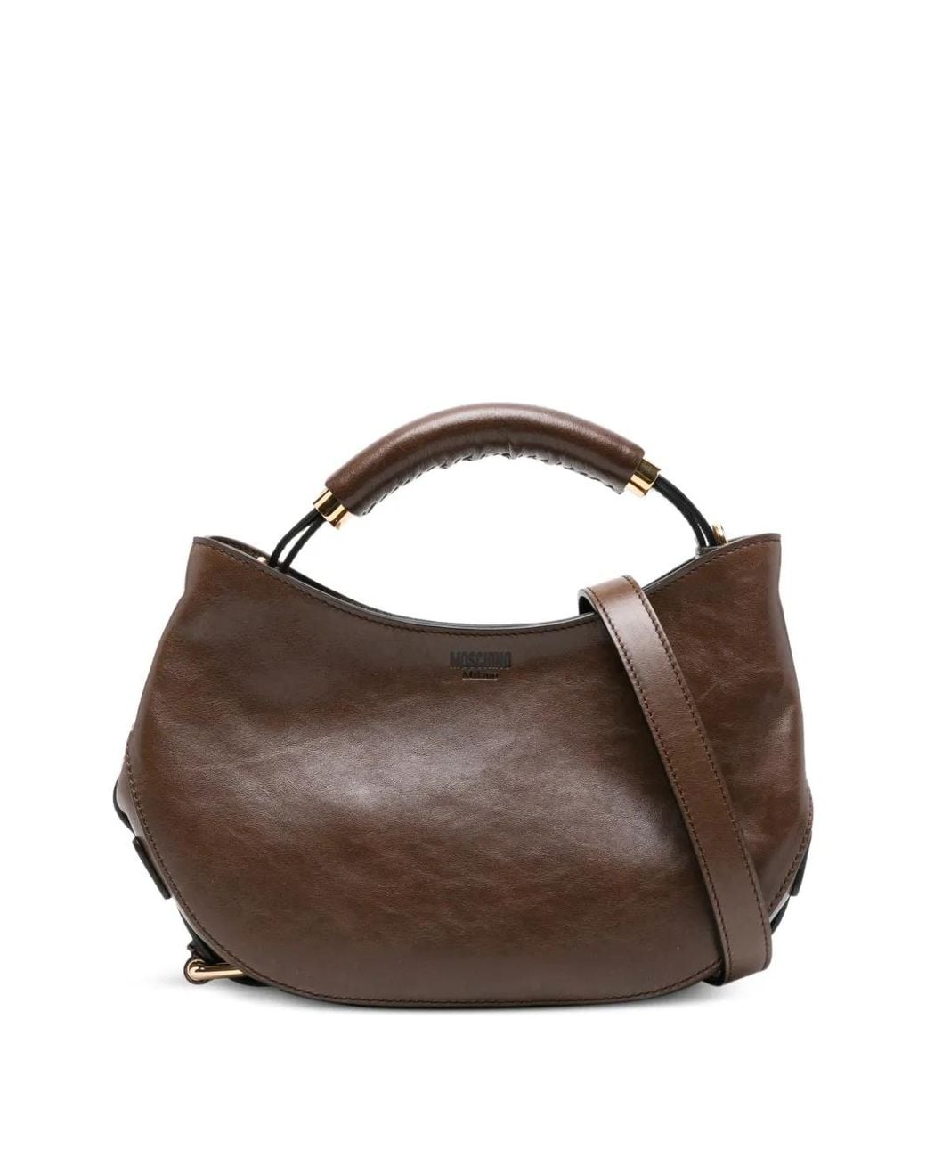 Moschino Brown Logo-Lettering Tote Bag