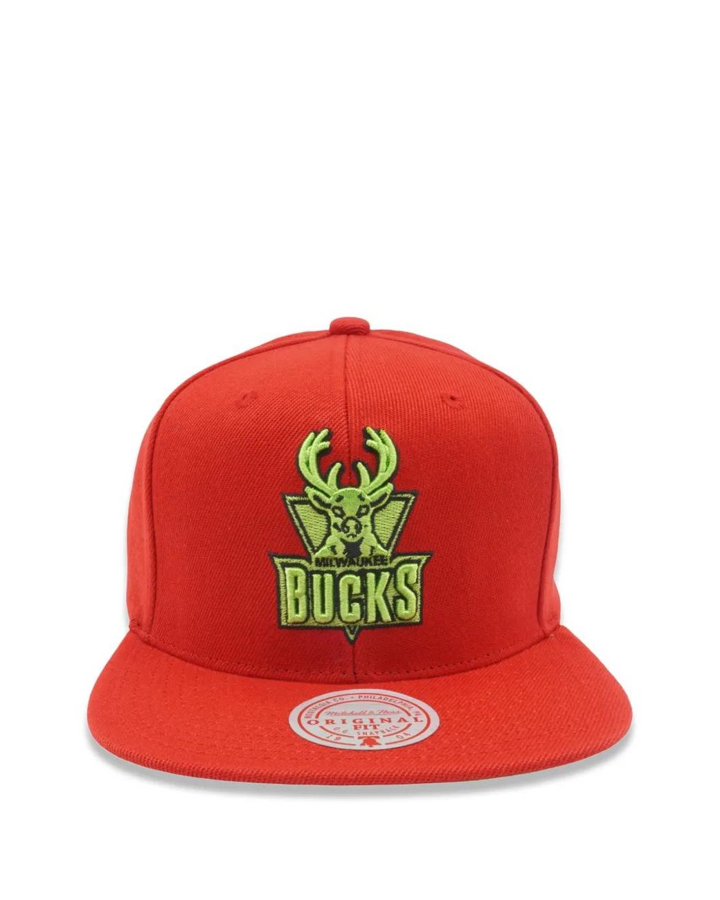 Mitchell & Ness Red Milwaukee Bucks Nba Hardwood Classics Reverse Candy Apple Snapback Cap for men