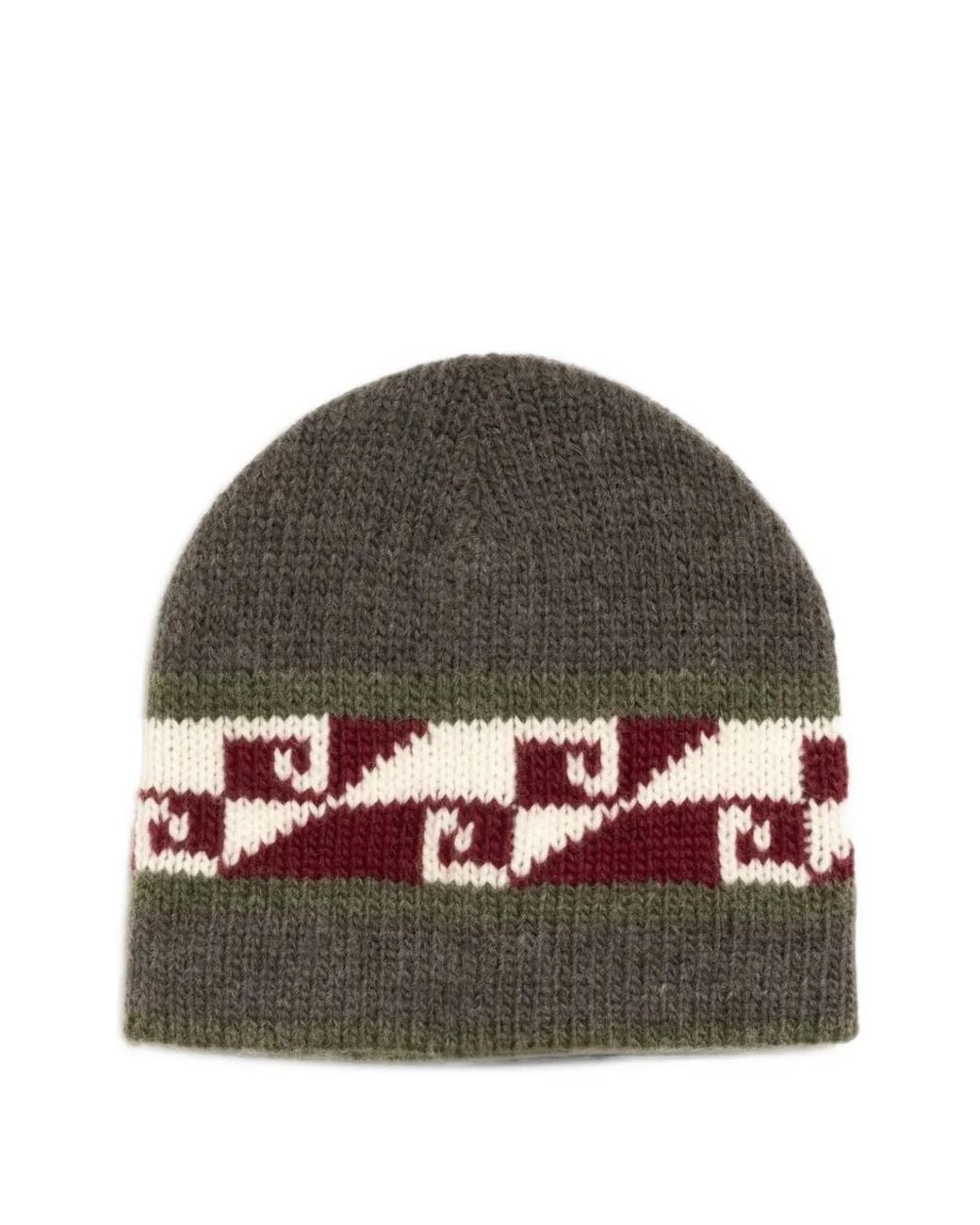 Stussy Gray Skullcap Waves Beanie Hat