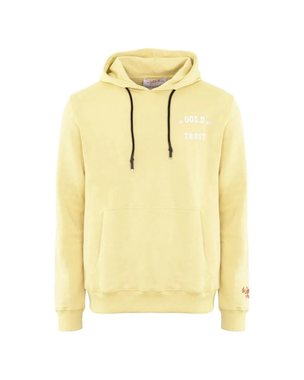 In Gold We Trust Yellow The Notorious Logo-Print Hoodie for men