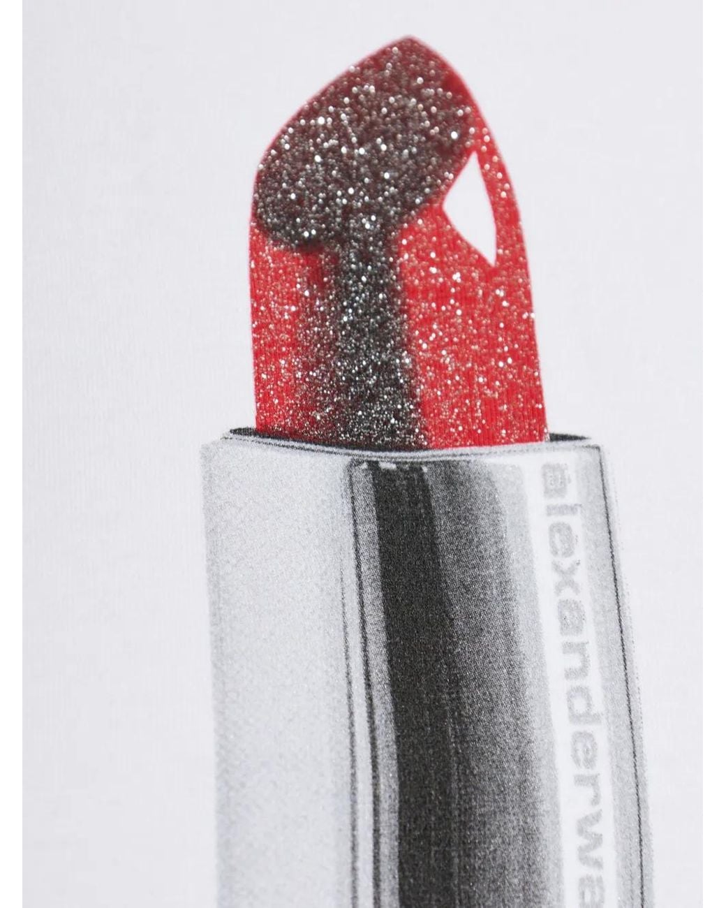 Alexander Wang White Lip-Stick-Print T-Shirt