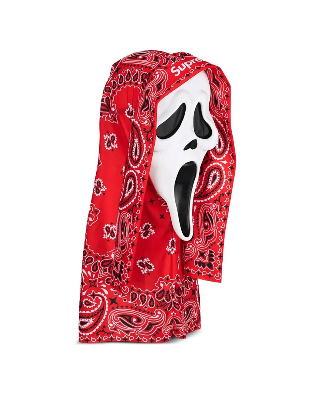 Supreme Red Ghostface Paisley-Print Mask for men