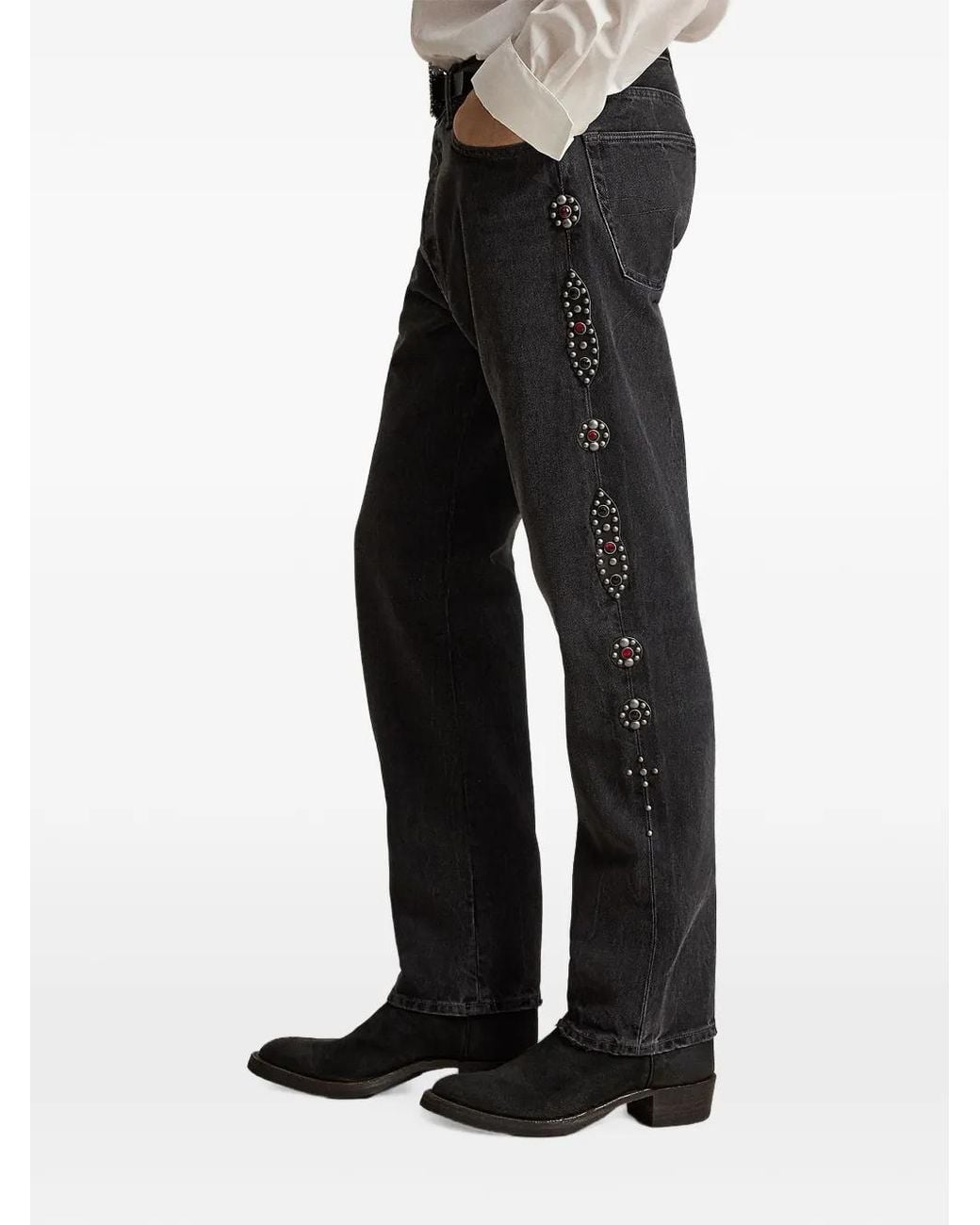 Polo Ralph Lauren Black Stud-Embellished Jeans for men