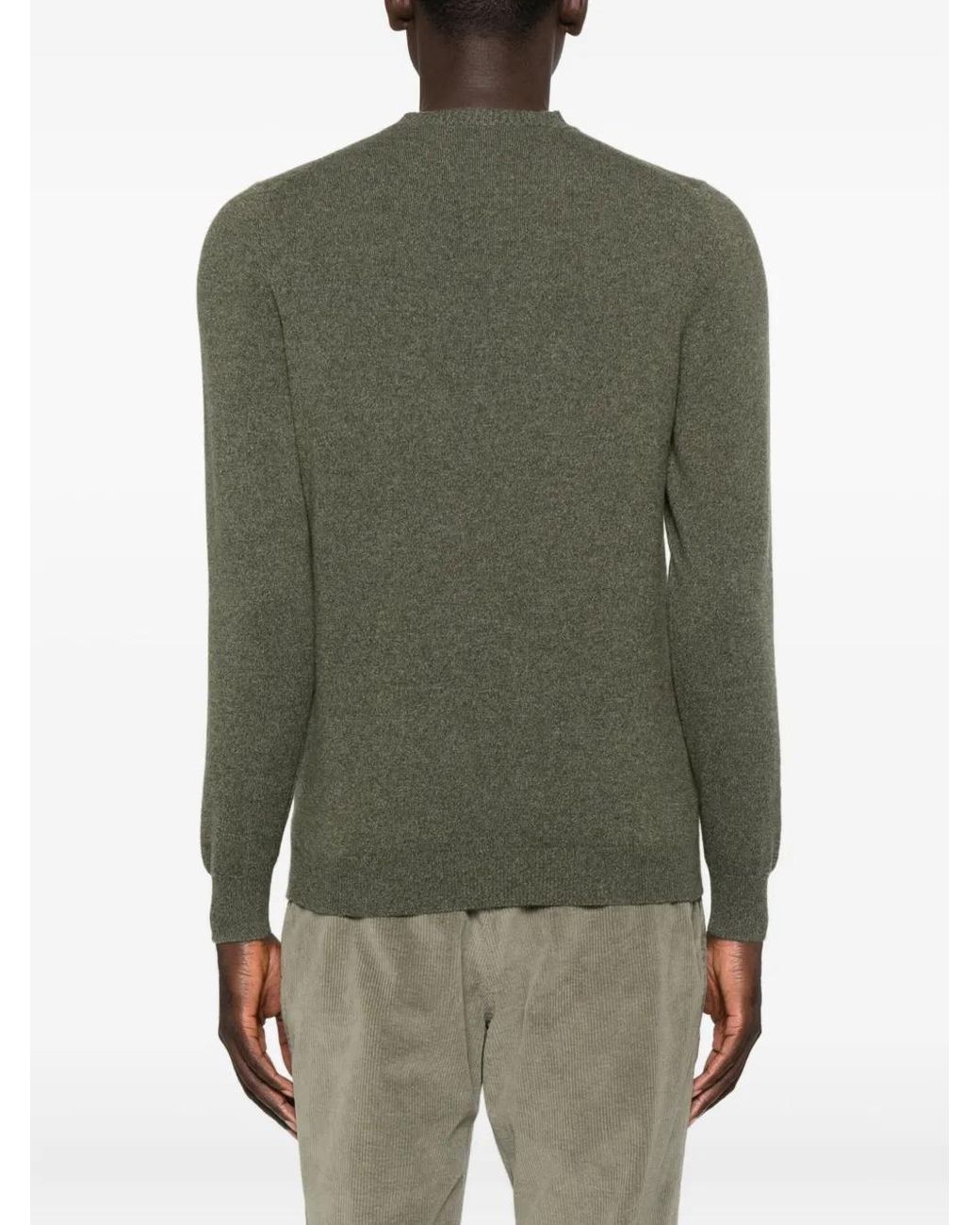Fedeli Green Round-Neck Sweater for men