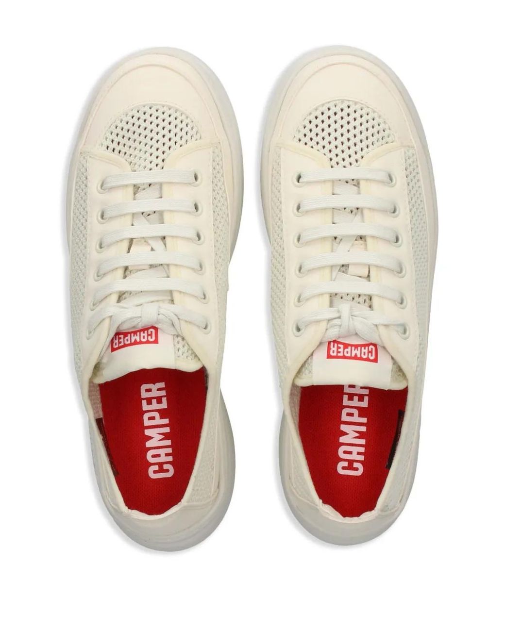 Camper White Perforated Lace-Up Sneakers