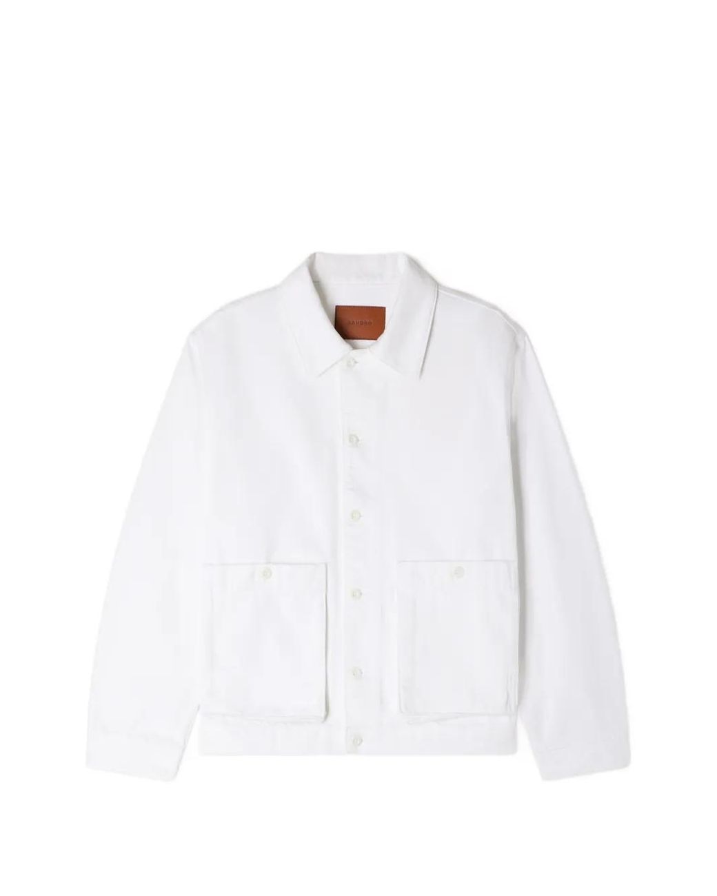 Sandro White Buttoned Denim Jacket for men