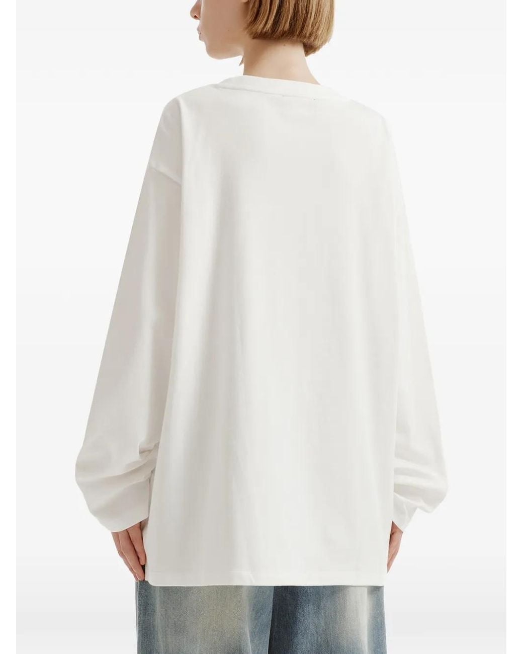 Mini Cream White Graphic-Print Long-Sleeve T-Shirt