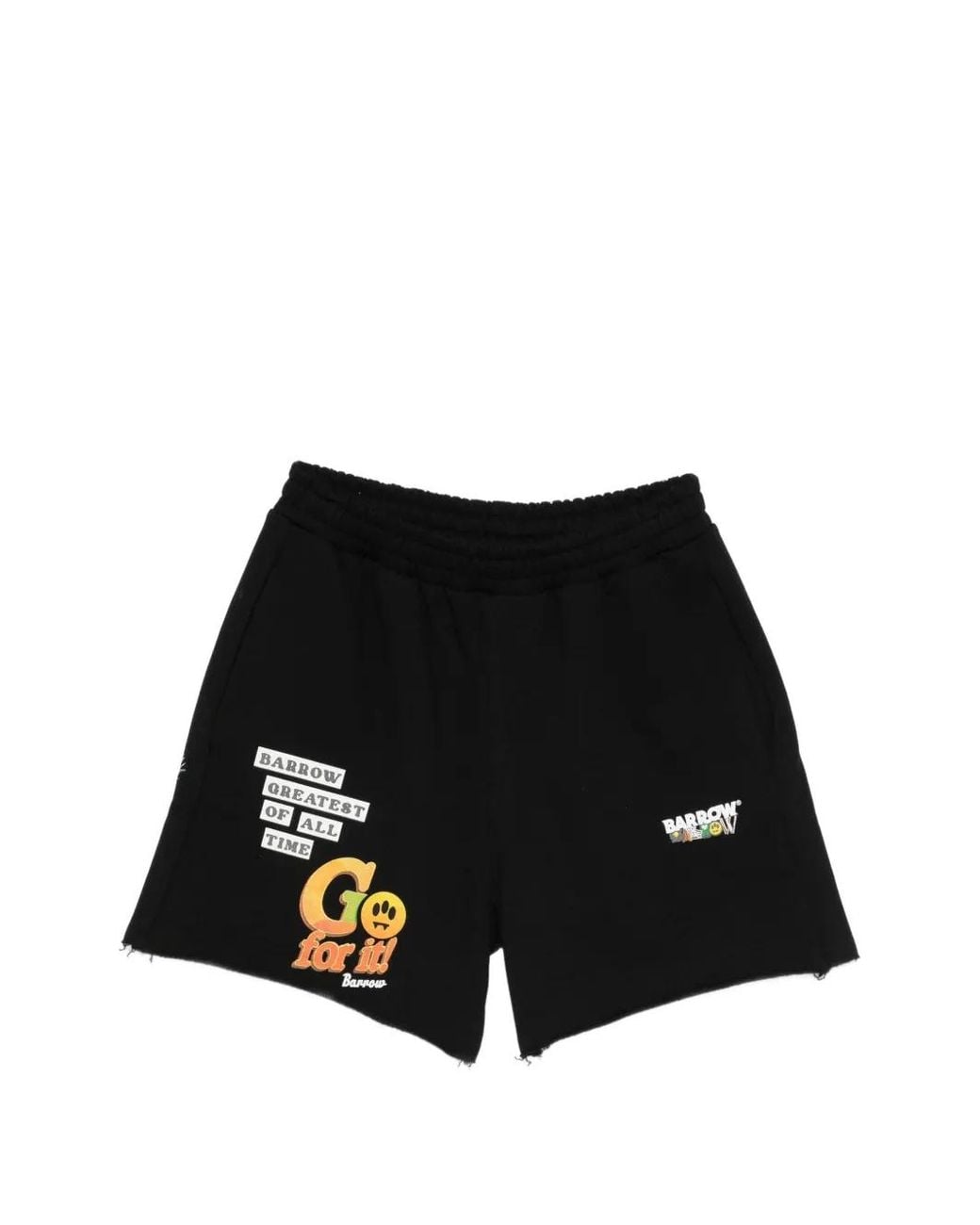 Barrow Black Logo-Print Shorts