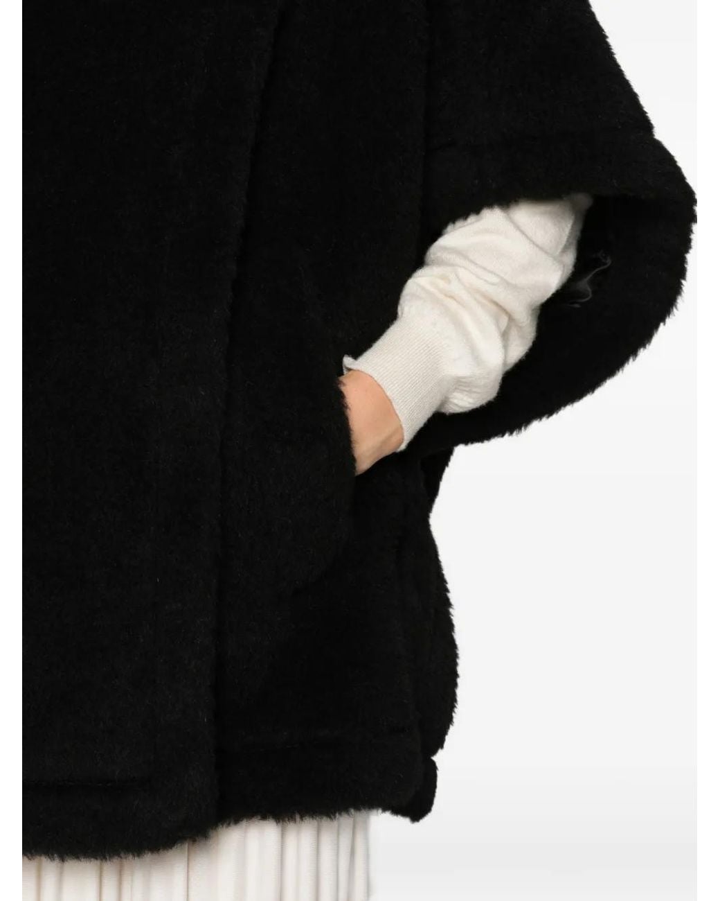 Max Mara Black High-Neck Textured-Finish Jacket