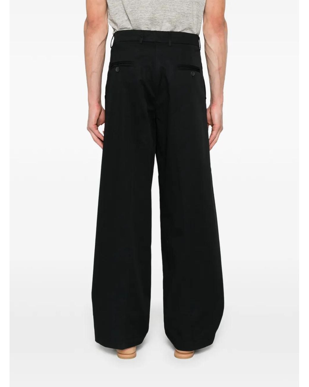 Amaranto Black Belt-Loops Trousers for men