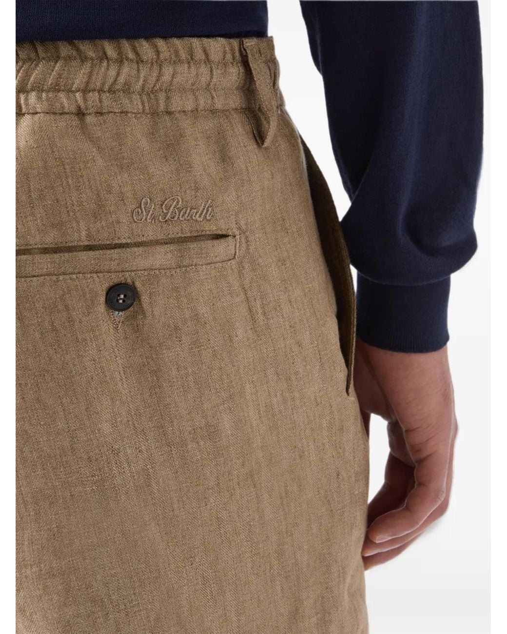 Mc2 Saint Barth Brown Short À Motif De Chevrons for men