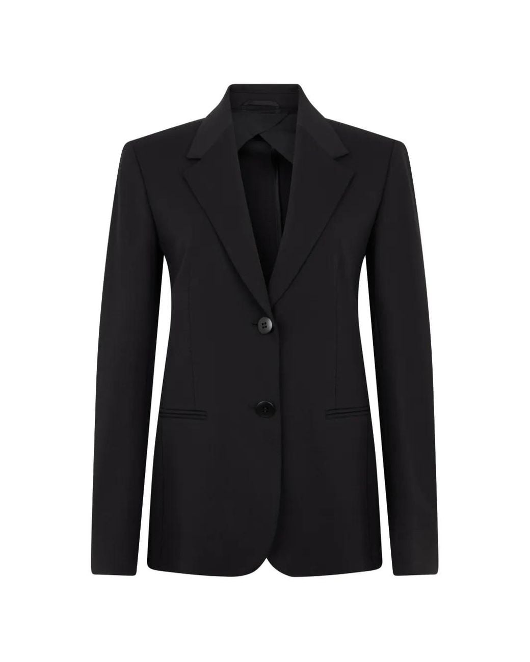 Max Mara Black Single-Breasted Peaked-Lapel Blazer