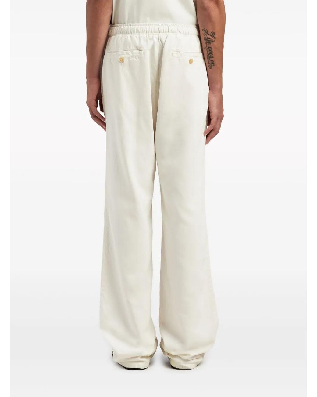 Palm Angels White Off- Jogging Trousers With Monogram for men