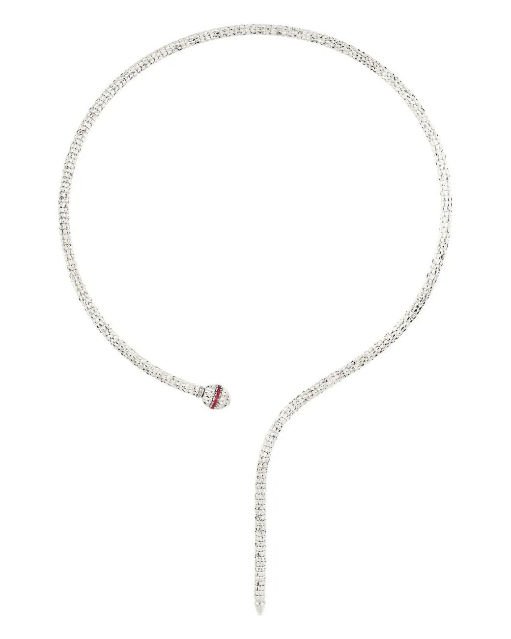Officina Bernardi White 18Kt Ophidia Y Ruby Necklace