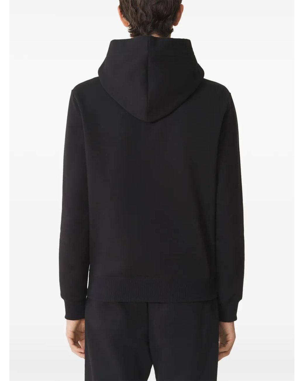 Lanvin Black Embroidered Logo Hoodie for men