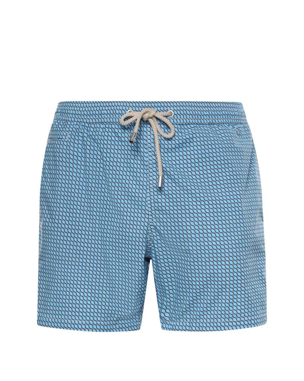 Mc2 Saint Barth Blue Lighting Micro Swim Shorts With All-Over Elephant Print for men