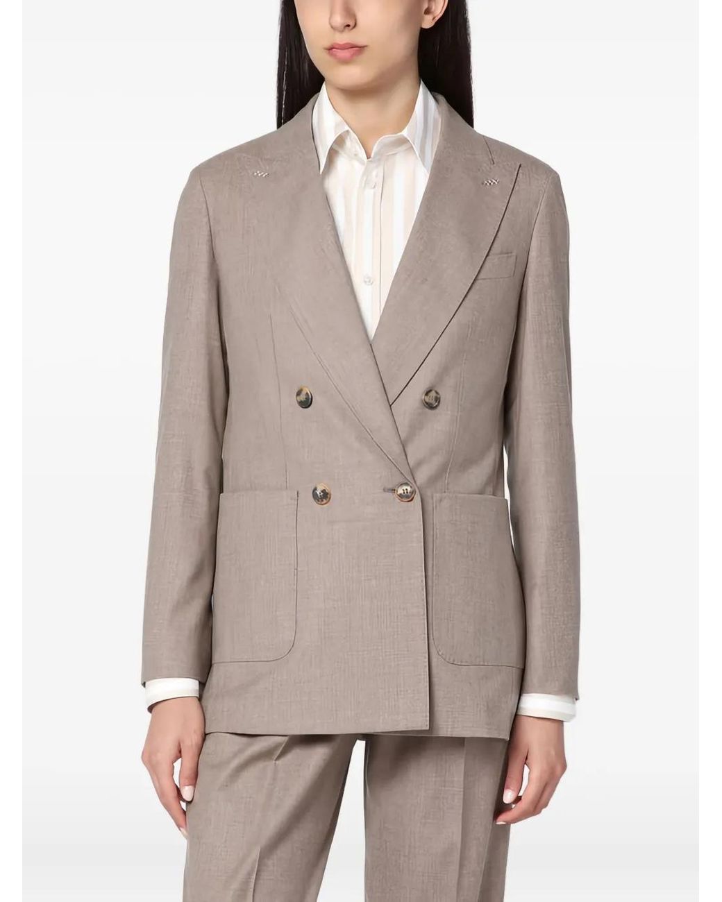 Max Mara Gray Double-Breasted Blazer