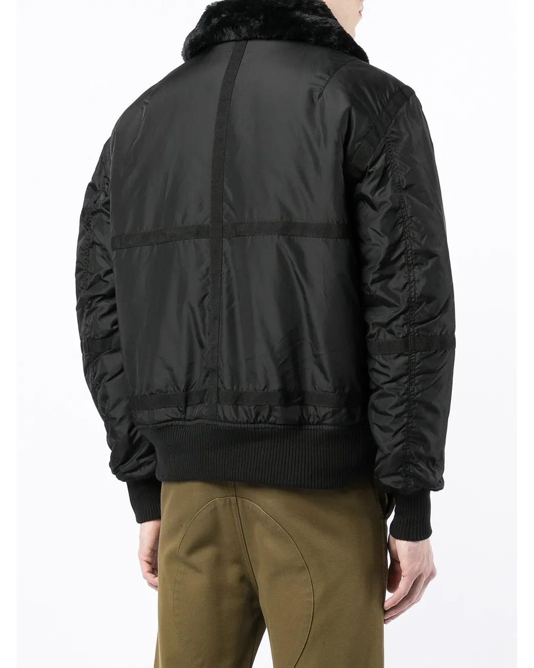 Alpha Industries Black Logo-Patch Zip-Up Jacket for men