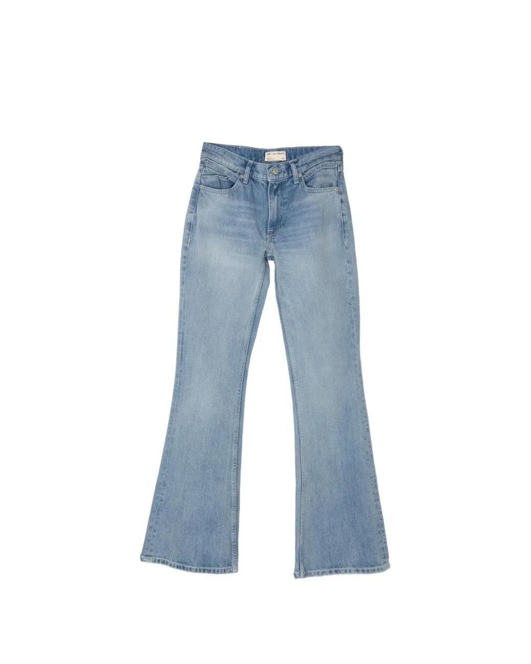 Free People Blue Jean À Boutonnière