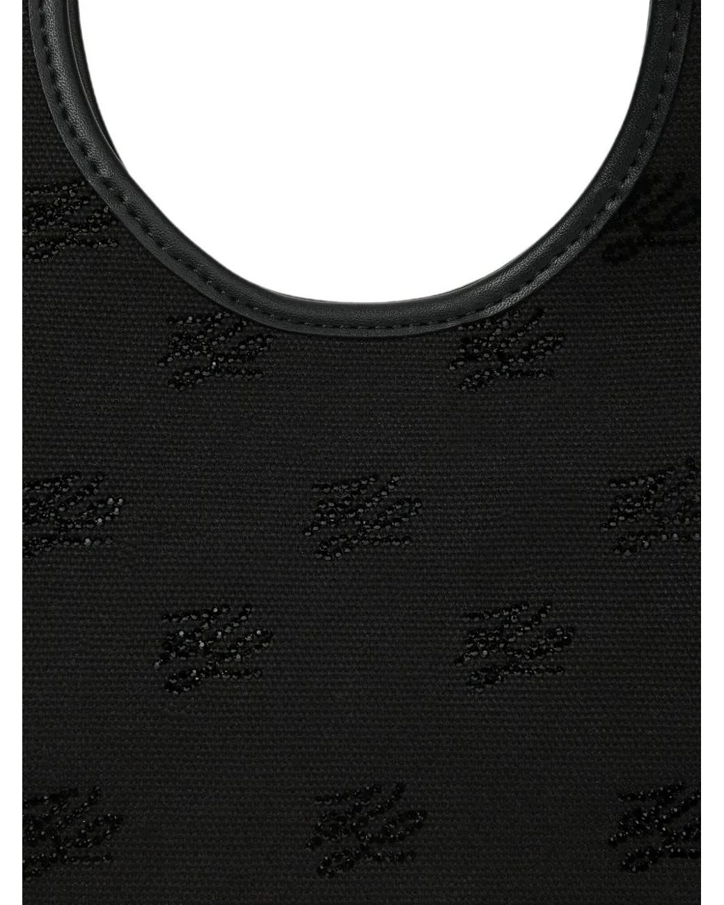 Karl Lagerfeld Black Exclusive K/Autograph Rhinestone Small Tote Bag