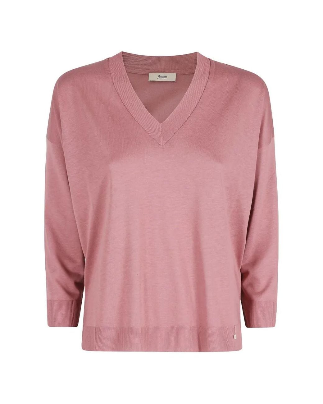 Herno Pink V-Neck Sweater