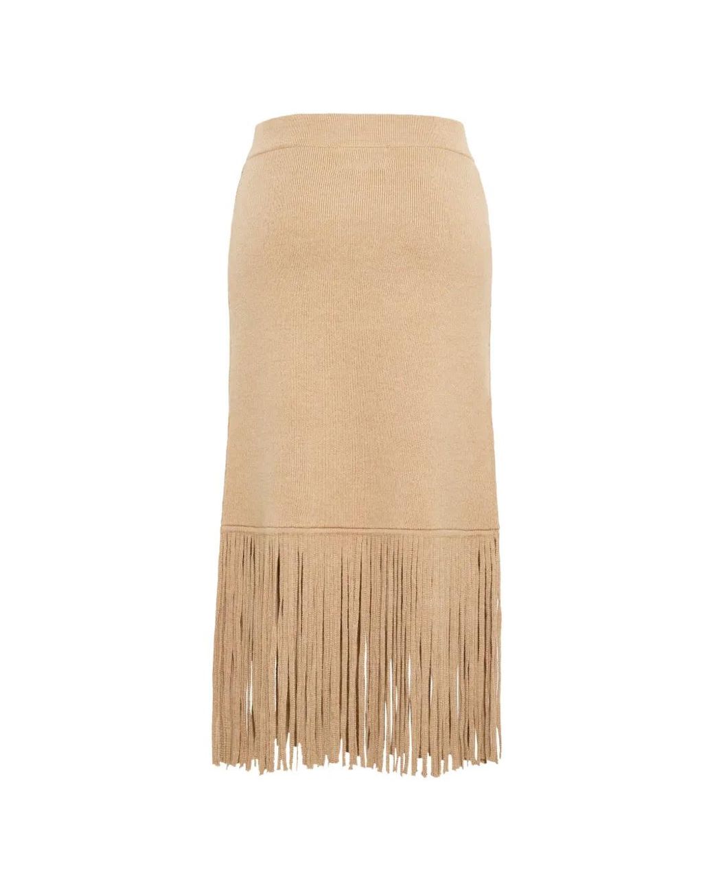 Cara Cara Natural Delphi Fringe-Trimmed Midi Skirt