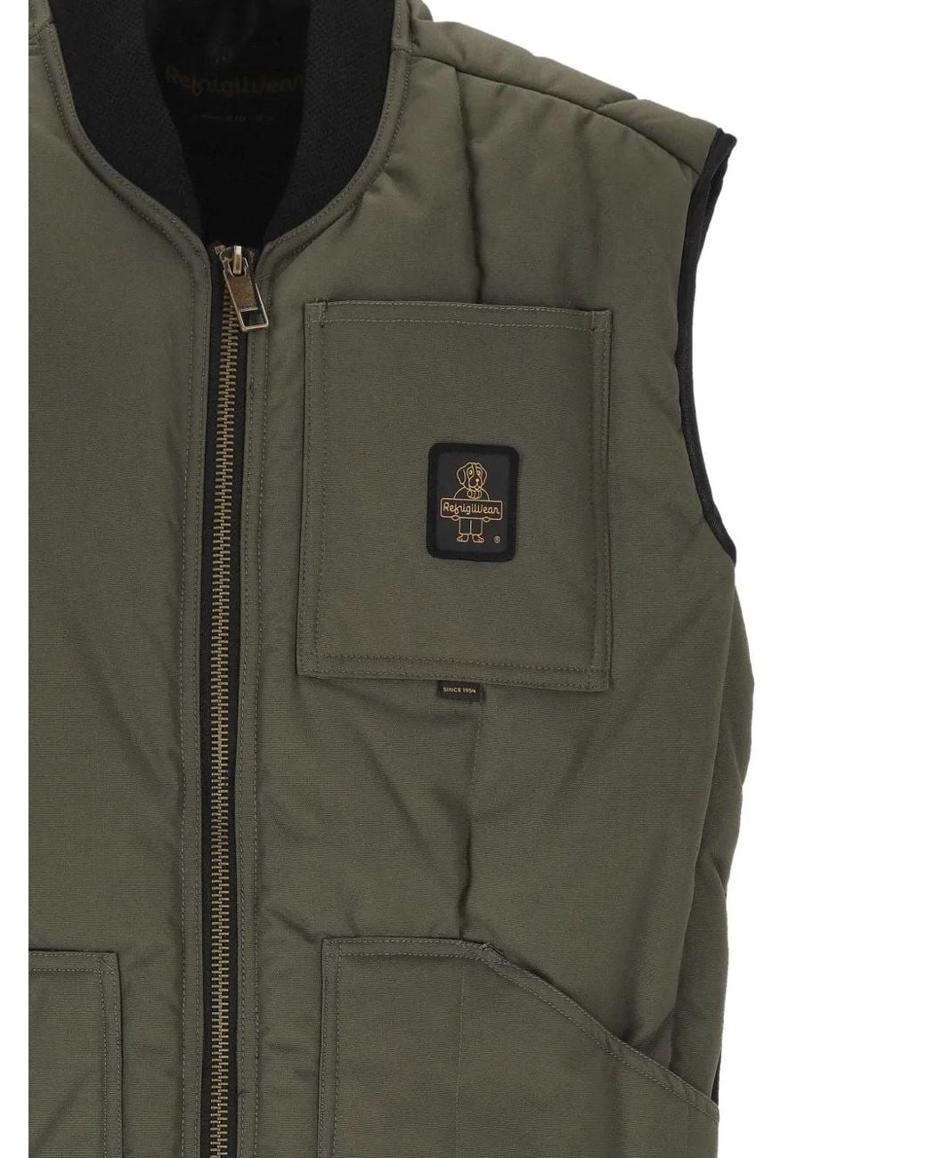 Refrigiwear Green Quilted Logo-Patch Gilet for men