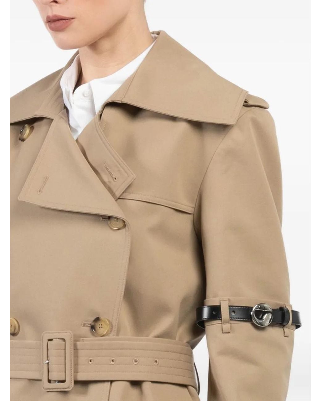 Coperni Natural Asymmetric Double-Breasted Trench Coat