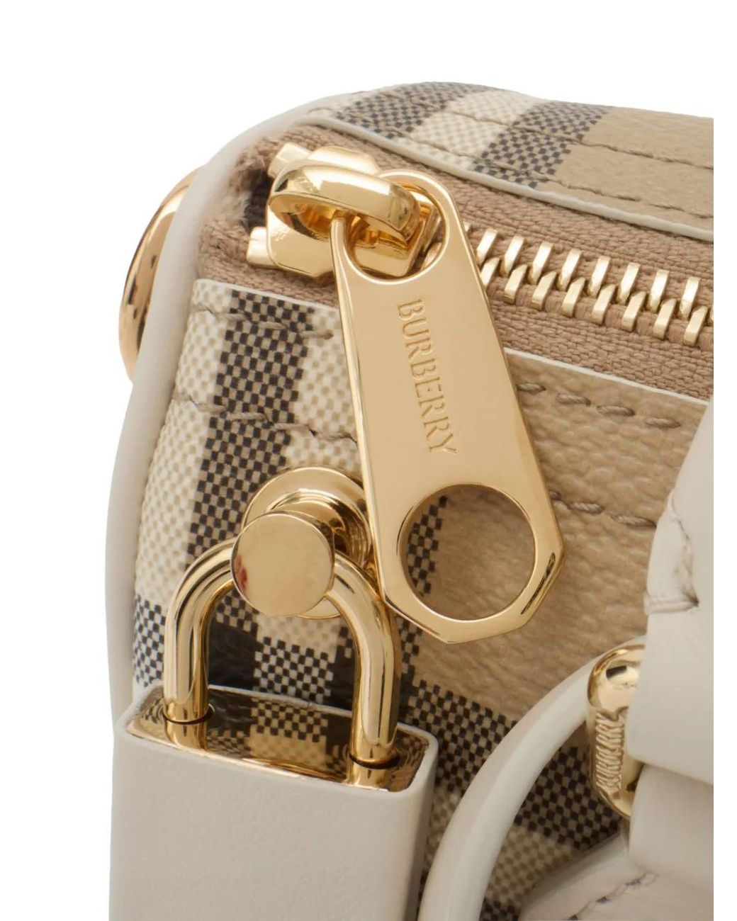 Burberry Natural Mini Check Bowling Bag
