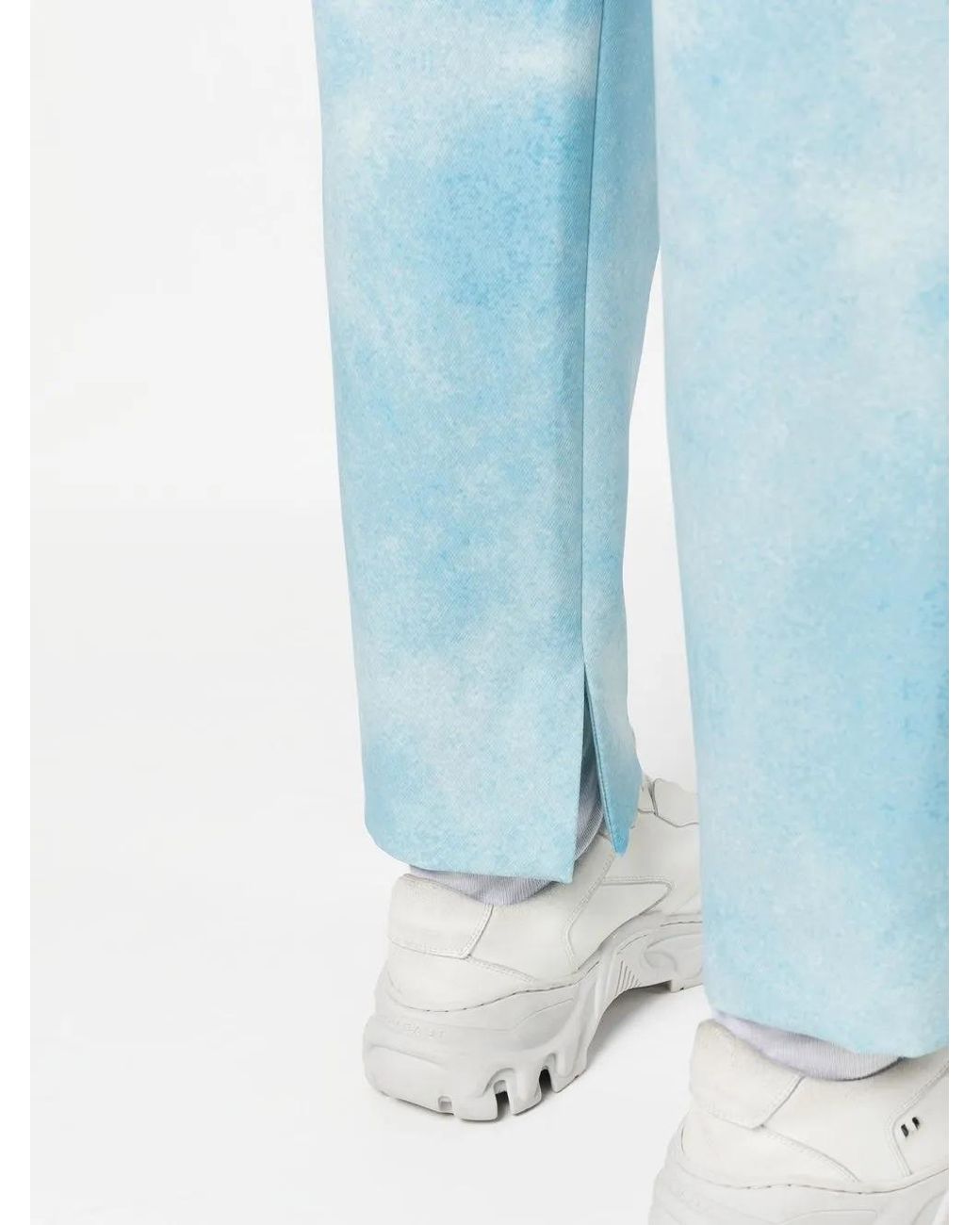 Msftsrep Blue Tie-Dye Effect Trousers for men