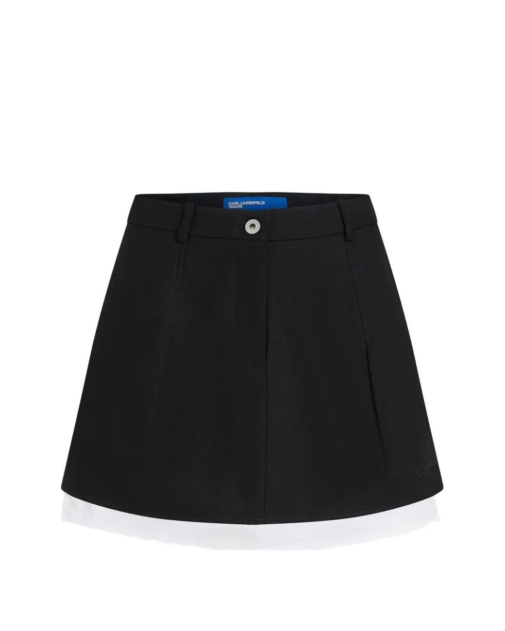 Karl Lagerfeld Black Minijupe À Logo Brodé Et Coupe À Superposition