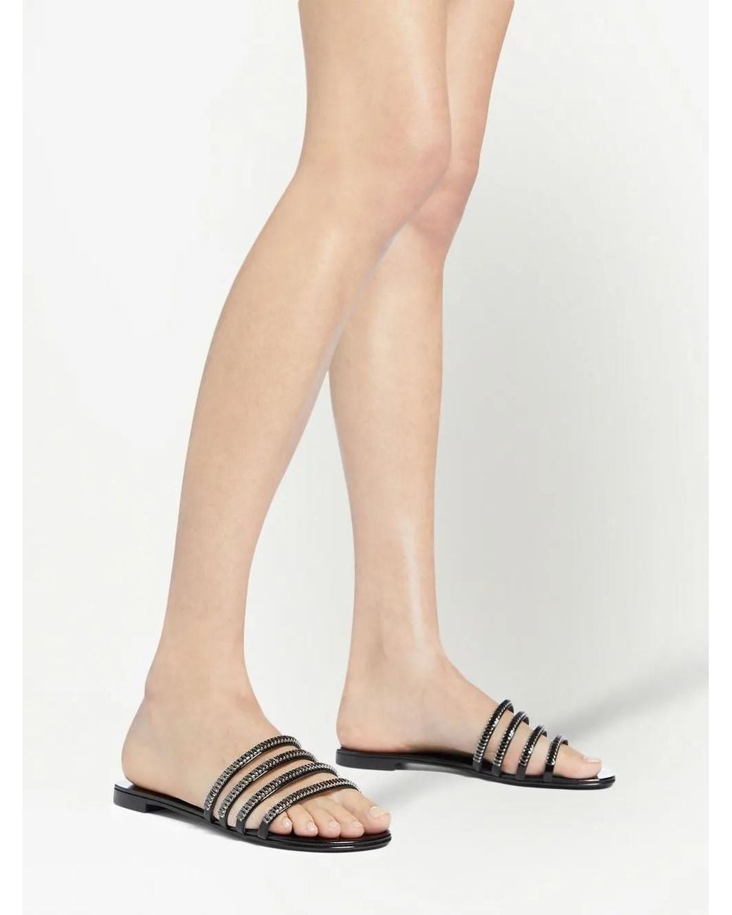 Giuseppe Zanotti Black Iride Crystal-Embellished Sandals