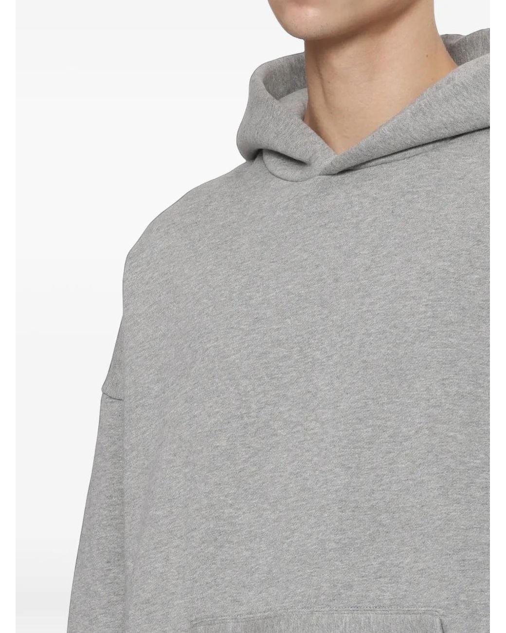 Essentials Gray Logo-Print Hoodie for men