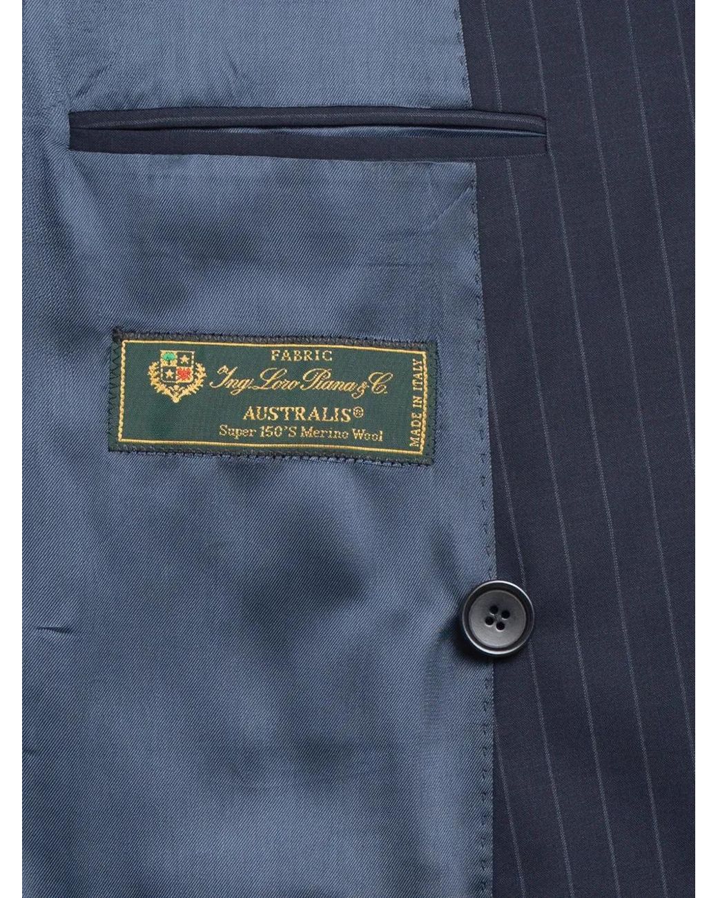 Franzese Collection Blue Pinstripe Double-Breasted Suit for men