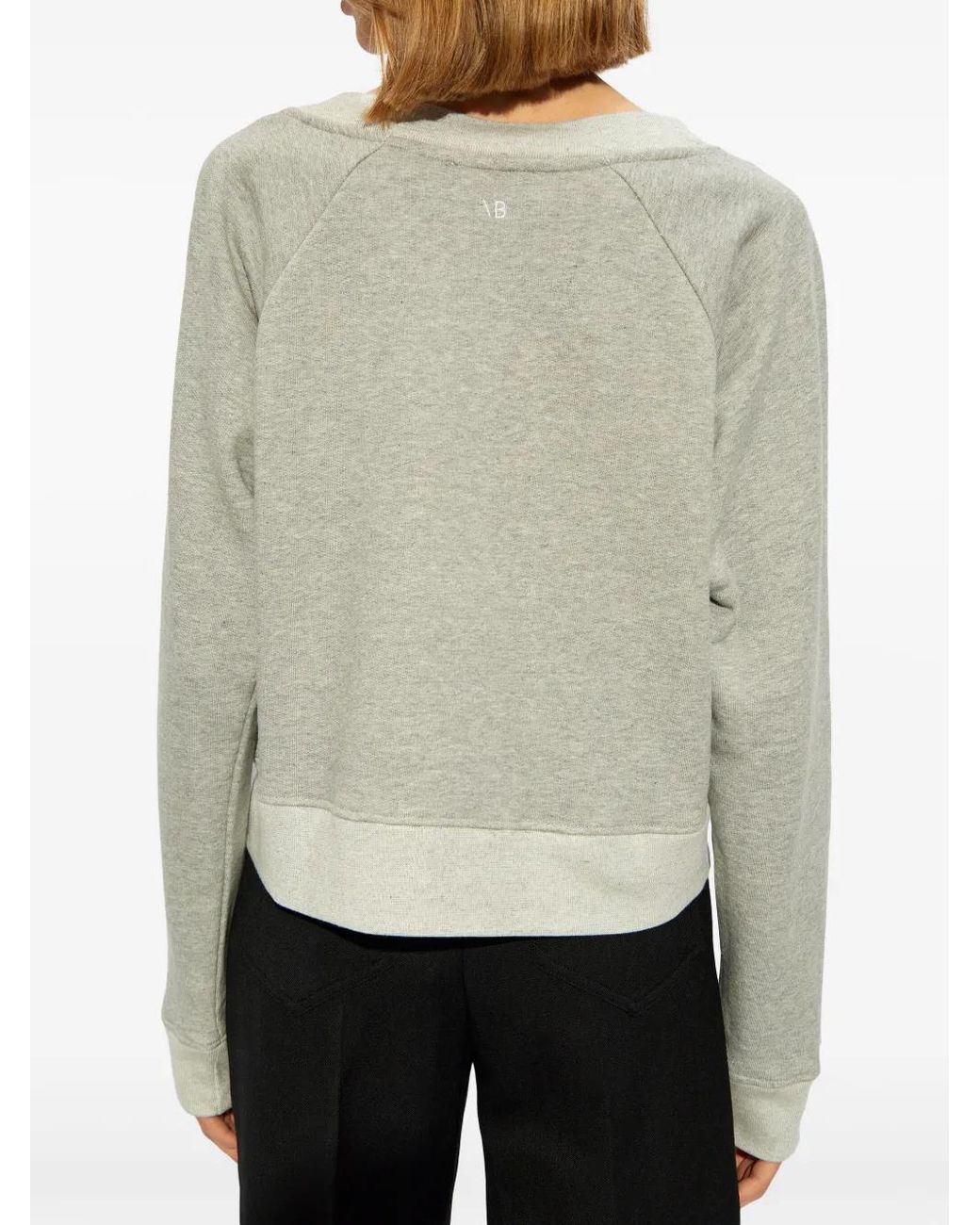 Victoria Beckham Natural Logo-Embroidered Sweatshirt