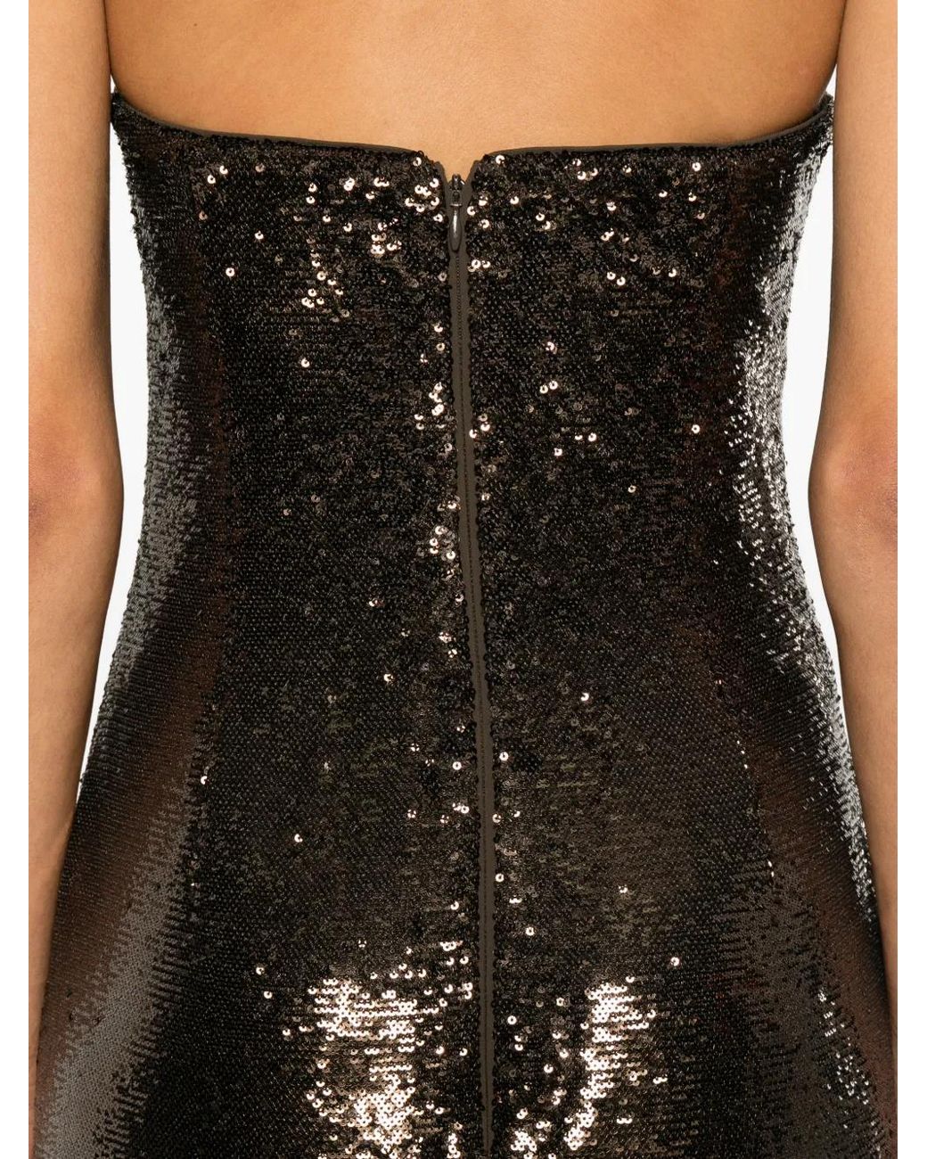 Roland Mouret Black Sequin Strapless Dress