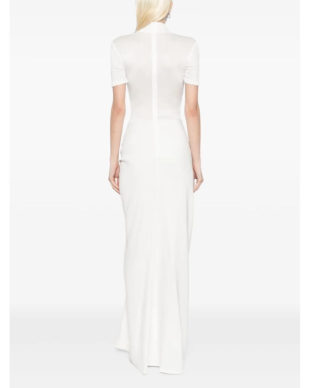 Christopher Esber White Ruched Gown