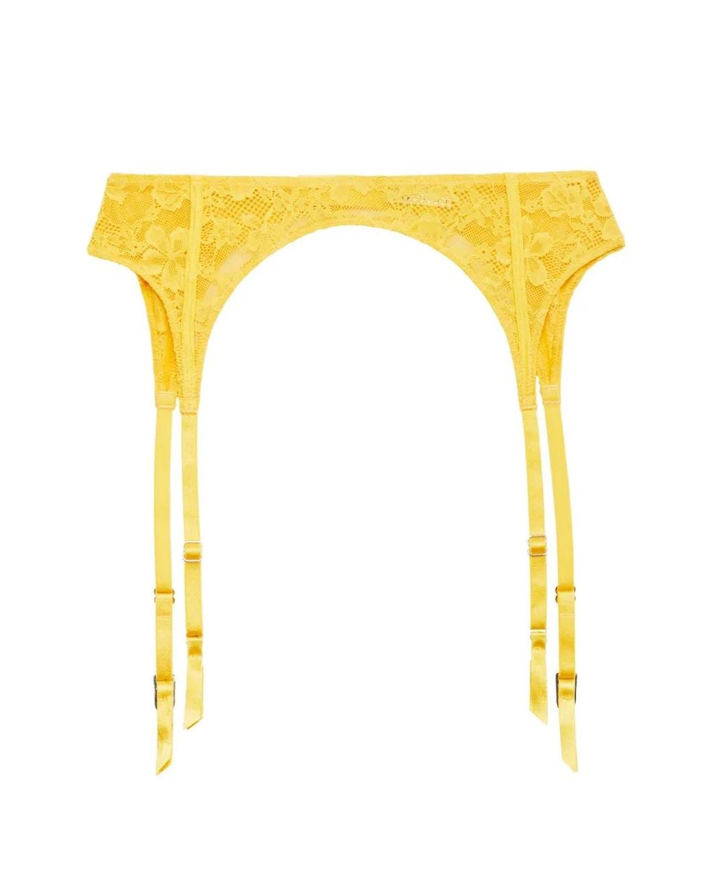 Fleur du Mal Yellow Le Stretch Lace Garter Belt