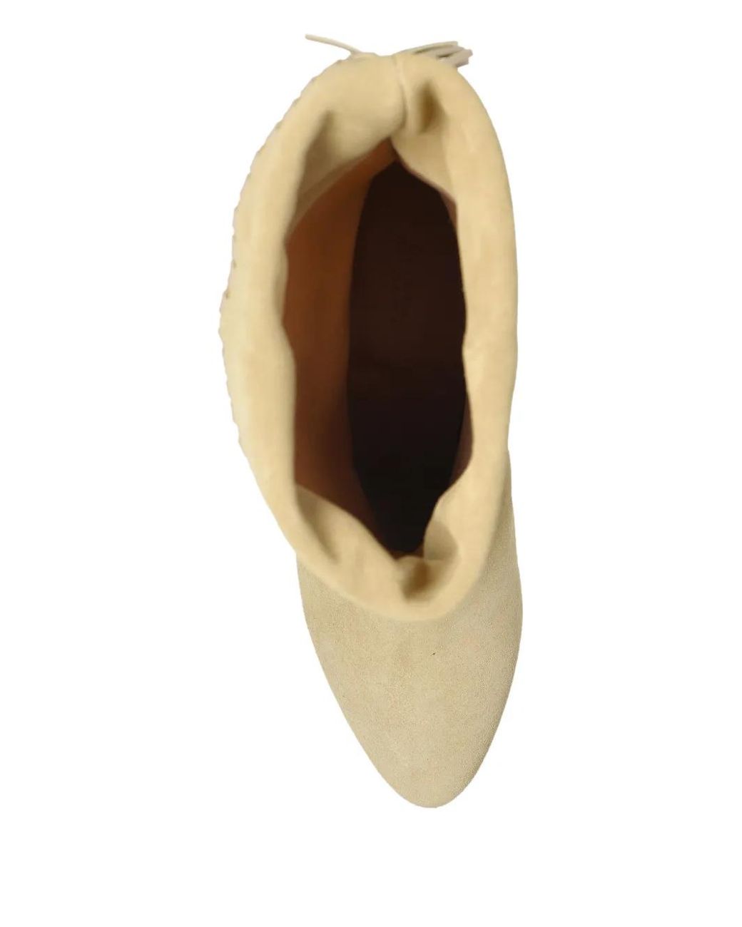 Isabel Marant Natural Dalby Draped Suede Calfskin Leather Boots
