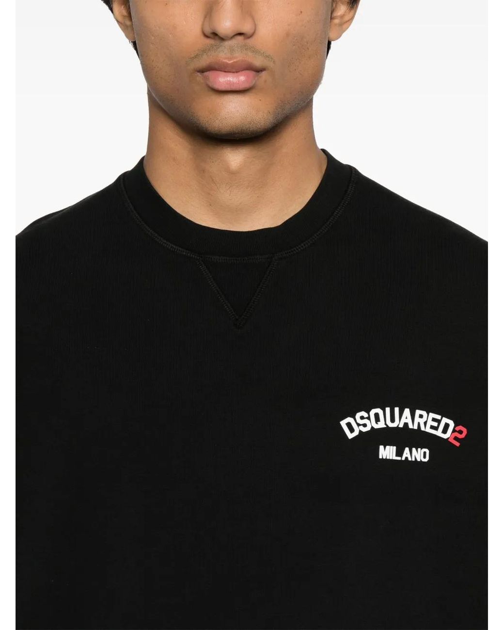 DSquared² Black Cotton Crewneck Sweatshirt for men